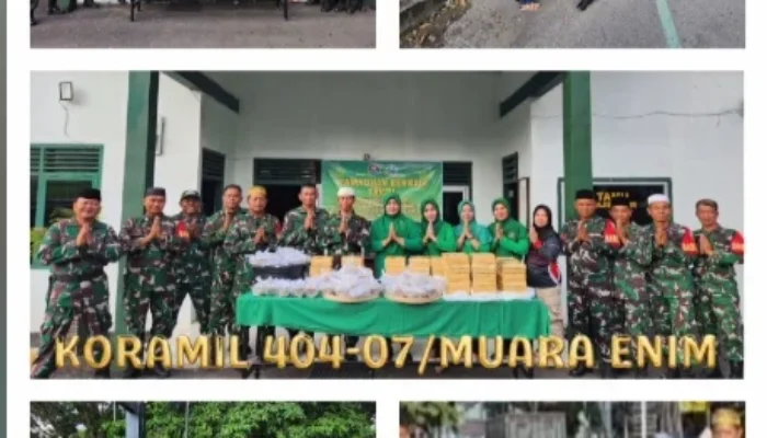 Bulan Ramadhan Penuh Kasih dan Berkah Koramil 404-07/Muara Enim dan Persit KCK Bagikan 150 Paket Takjil