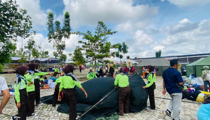 Antusiasme Peserta Jambore Cabang Awali Kemah dengan Registrasi Ulang dan Pendirian Tenda