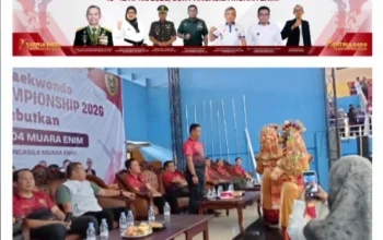 Kasdim 0404/Muara Enim Resmi Buka Kejuaraan Taekwondo Ksatria 0404 Championship 2026