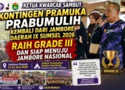 Kontingen Pramuka Prabumulih Kembali dari Jamda IX Sumsel 2026, Raih Grade III dan Siap Menuju Jamnas