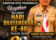 Kasatgas Pramuka Peduli Kwarcab Kota Prabumulih Ucapkan Selamat Hari Bhayangkara ke-80