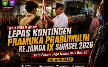 Wali Kota H. Arlan Lepas Kontingen Pramuka Prabumulih Ke Jamda IX Sumsel 2026, Titip Pesan Jaga Nama Baik Daerah