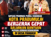 Satgas Pramuka Peduli Kwarcab Kota Prabumulih Bergerak Cepat Salurkan Bantuan kepada Korban Kebakaran di Desa Pangkul