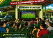 Nobar Piala Dunia 2026, Kodim 0404/Muara Enim Pererat Silaturahmi Bersama Masyarakat