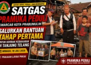 Satgas Pramuka Peduli Kwarcab Prabumulih Salurkan Bantuan Tahap Pertama untuk Korban Kebakaran di Tanjung Telang