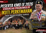 Peserta KMD IX 2026 Kwarcab Prabumulih Ikuti Perkemahan pada Pekan Keempat Kursus