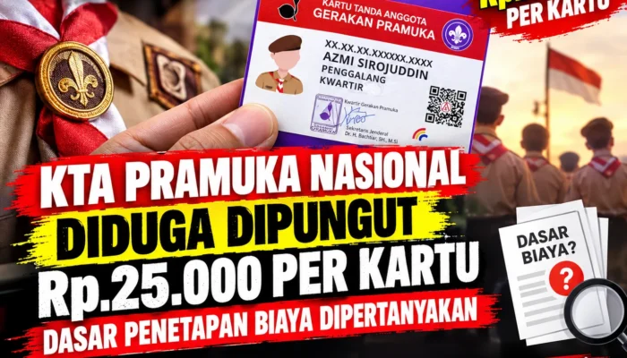 KTA Pramuka Nasional Diduga Dipungut Rp25.000 per Kartu, Dasar Penetapan Biaya Dipertanyakan