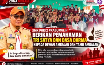 SMK PGRI 2 PRABUMULIH BERIKAN PEMAHAMAN TRI SATYA DAN DASA DARMA KEPADA DEWAN AMBALAN DAN TAMU AMBALAN