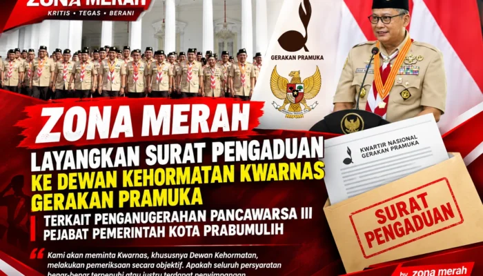 Zona Merah Layangkan Surat Pengaduan ke Dewan Kehormatan Kwarnas Gerakan Pramuka Terkait Penganugerahan Pancawarsa III Pejabat Pemerintah Kota Prabumulih